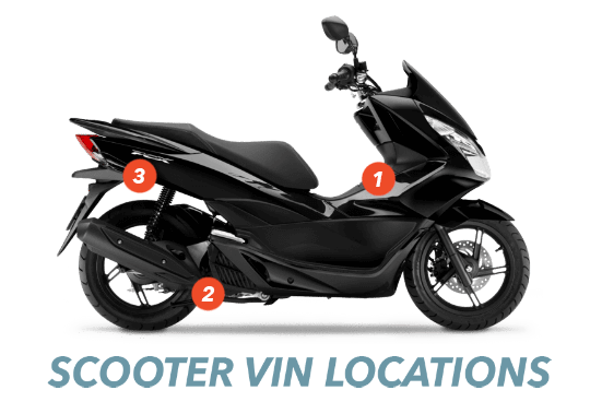 Scooter and Moped VIN Location